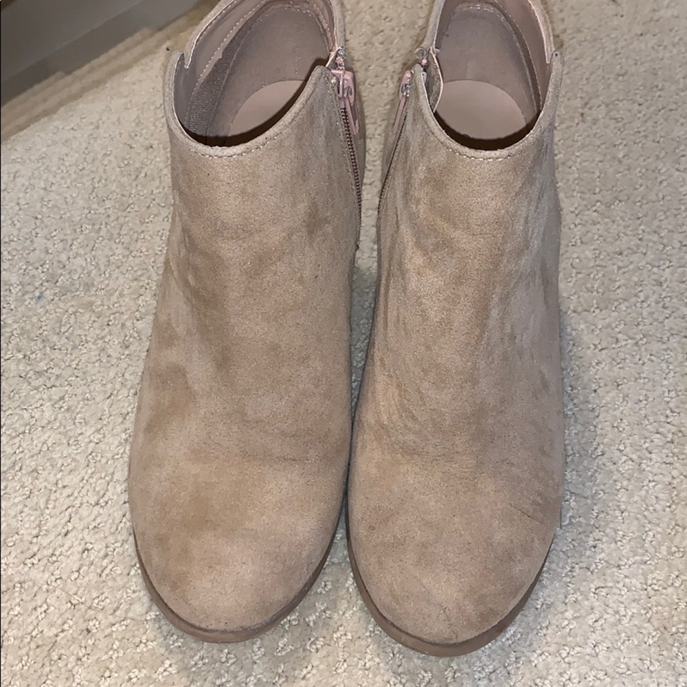 Tan booties size 8